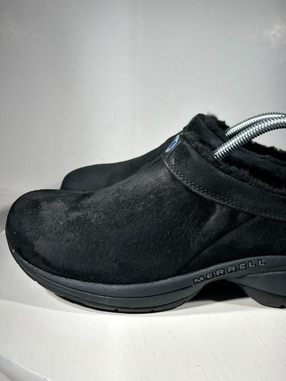 Merrell Primo Chill Slide Womens Suede Slip On Casual Shoes Size 9.5 Black Lined
